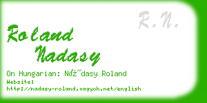roland nadasy business card